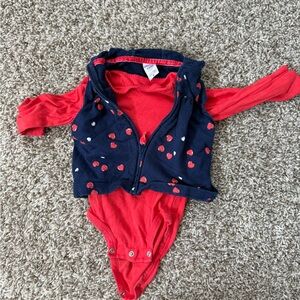 Carter's Red and Navy Heart Bodysuit